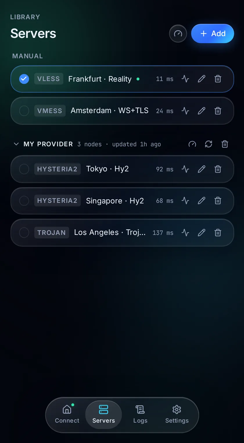 Swift Tunnel — Servers